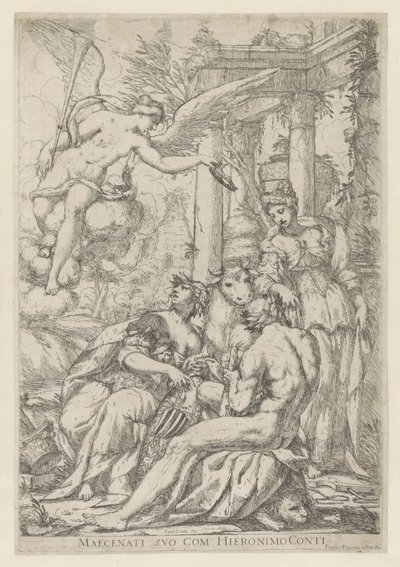 Allegori med berömmelse, Hercules och Europa av Giuseppe Diamantini