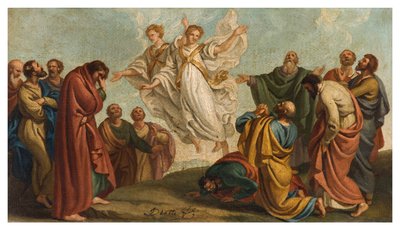Giuseppe Diotti, Skiss, Änglarnas uppenbarelse för apostlarna efter Kristi himmelsfärd av Giuseppe Diotti