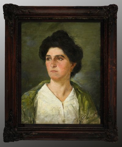 Porträtt av en ung ädel kvinna (oljemålning på duk) av Giuseppe Goldoni