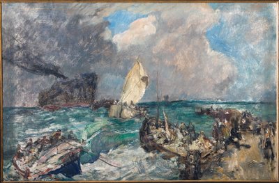 Landstigning av den serbiska armén (olja på plywood) av Giuseppe Graziosi