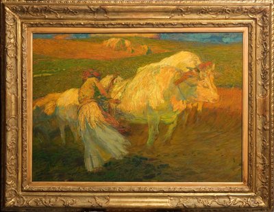 Plogningen (olja på kartong) av Giuseppe Graziosi