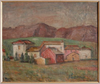By vid foten av bergen (olja på duk) av Giuseppe Graziosi