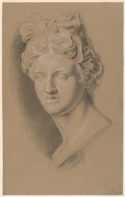 Akademisk studie av en rollbesättning av en klassisk kvinnobyst av Giuseppe Longhi