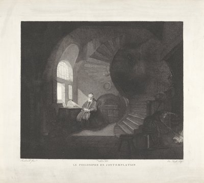 Mediterande filosoof Filosofen i kontemplation (titel på objekt) av Giuseppe Longhi