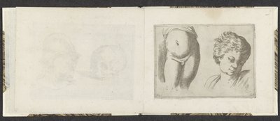 Naken underkropp och huvud av ett barn Ritningsexempel (serietitel) Mitelli intaglio (serietitel) av Giuseppe Maria Mitelli
