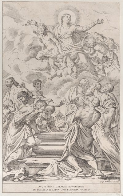 Plåt 2: Jungfruns antagande, 1678. av Giuseppe Maria Mitelli