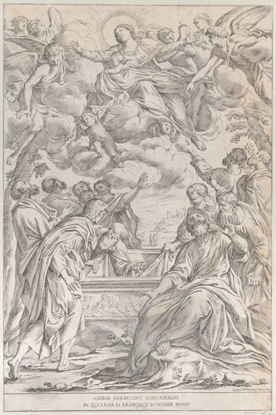 Plåt 3: Jungfruns antagande, 1678. av Giuseppe Maria Mitelli