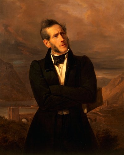 Porträtt av Alessandro Manzoni (Milano av Giuseppe Molteni