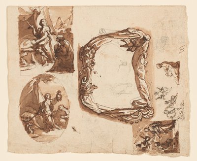 Judith och Holofernes och andra studier (recto); Diana och Endymion (verso) av Giuseppe Nicola Nasini