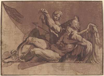 Saturnus av Giuseppe Nicolo Vicentino, after Giovanni Antonio Pordenone