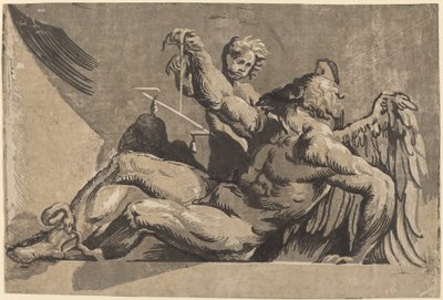 Saturnus av Giuseppe Nicolo Vicentino, after Giovanni Antonio Pordenone