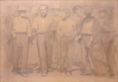 Tecknad film för den fjärde staten av Giuseppe Pellizza da Volpedo