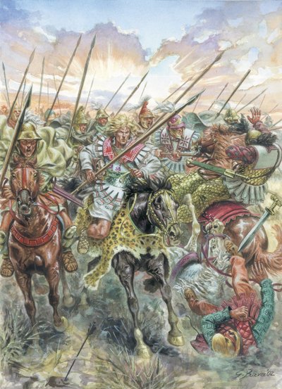Alexander den store leder sin armé av Giuseppe Rava