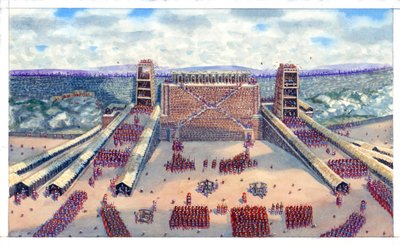 Slaget vid Avaricum av de romerska legionerna under de galliska krigen av Giuseppe Rava