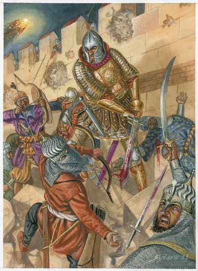 Konstantin XI Palaiologos död och Konstantinopels fall av Giuseppe Rava