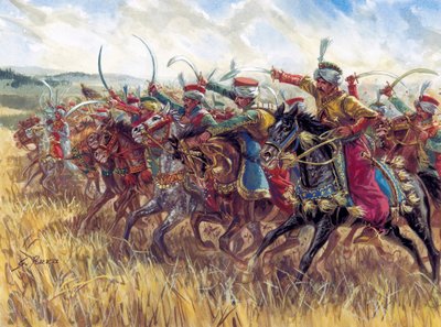Första imperiet: Napoleon I:s mamlukiska kavalleri anfaller - Första imperiet: Napoleon I:s mamlukiska kavalleri anfaller - Illustration av Giuseppe Rava av Giuseppe Rava