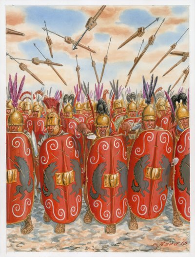 Republikanska romerska legionärer i strid av Giuseppe Rava