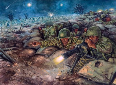 Slaget vid Dien Bien Phu där den franska armén ställdes mot Viet Minhs armé av Giuseppe Rava