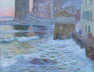 Kväll i Bogliasco (olja på duk) av Giuseppe Sacheri