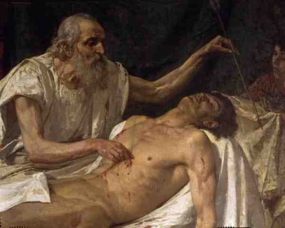 St. Sebastian (olja på duk) (detalj) (se 135238) av Giuseppe Sciuti
