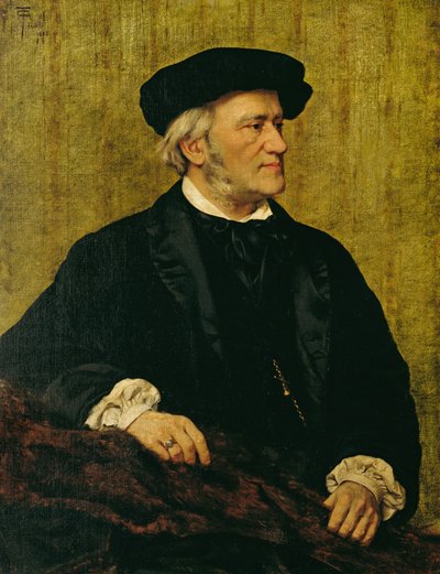Porträtt av Richard Wagner (1813-83) 1883 (olja på duk) av Giuseppe Tivoli
