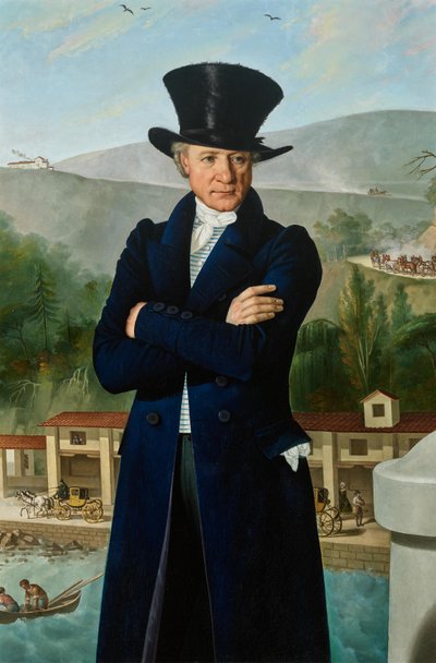 Åkeriföretaget Paolo Preinitsch (Rosegg 1762 - 1840 Trieste) i Triestes hamn av Giuseppe Tominz
