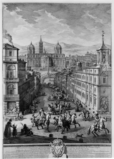 Santa Maria Maggiore från Piazza delle Quattro Fontane av Giuseppe Vasi