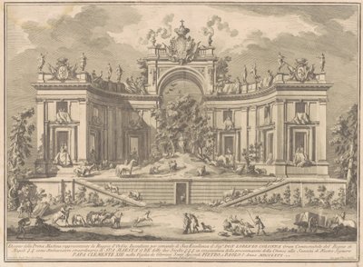 Prima Macchina för Kina 1766: Orpheus palats av Giuseppe Vasi, after Giuseppe Palazzi, after Paolo Posi