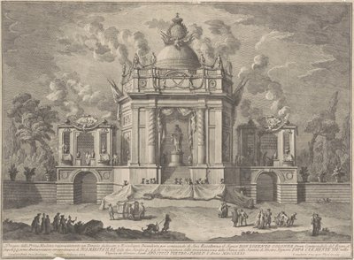 Prima Macchina för Kina 1771: Asklepios tempel av Giuseppe Vasi, after Giuseppe Palazzi, after Paolo Posi
