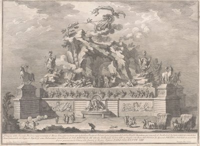 Seconda Macchina för Kina 1767: Etna med Vulcans smedja av Giuseppe Vasi, after Giuseppe Palazzi, after Paolo Posi