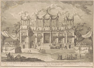 Seconda Macchina för Kina 1770: Fiskmarknadsportiken av Giuseppe Vasi, after Giuseppe Palazzi, after Paolo Posi