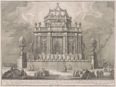 Seconda Macchina för Kina 1773: Theriacs förberedelse i Venedig av Giuseppe Vasi, after Giuseppe Palazzi, after Paolo Posi