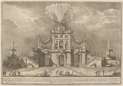 Ett Royal Hunt Casino på landsbygden, för "Chinea"-festivalen av Giuseppe Vasi after Paolo Posi