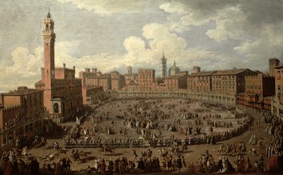 The Palio, Piazza del Campo, Siena av Giuseppe Zocchi