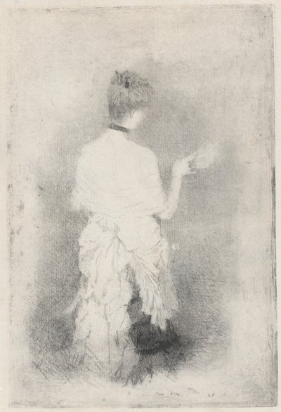 Elegant ung kvinna sedd bakifrån av Giuseppe de Nittis