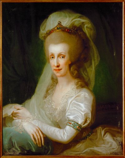 Kejsarinnan Maria Ludovica, dotter till kung Karl III av Neapel och Sicilien, hustru till ärkehertig sedermera kejsar Leopold II (målning på duk) av Giuseppe or Josef Grassi