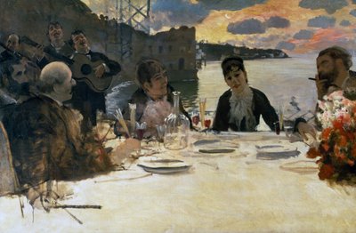 Lunch på Posillipo, ca 1879 (olja på duk) av Giuseppe or Joseph de Nittis