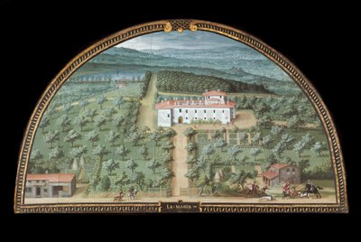 Utsikt över Villa la Magia nära Pistoia, Italien (Tempera av Giusto Utens