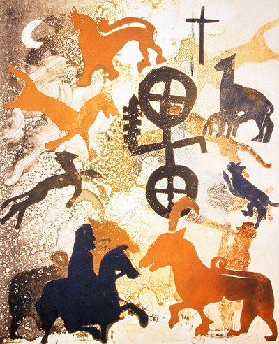 Moonlight, 2000 (monoprint) av Gloria Wallington
