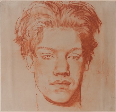 Chef för en ung man (röd krita) av Glyn Warren Philpot