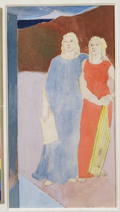 Two Muses at the Tomb of a Poet, 1937 av Glyn Warren Philpot