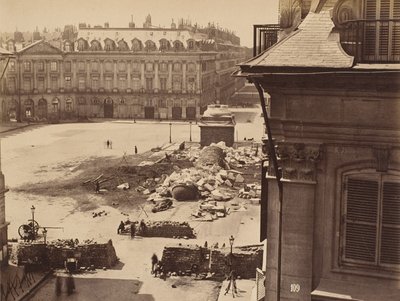 Place Vendome i Paris efter förstörelsen av kolonnen av Gobinet de Villecholle Francois Marie Louis Alexandre) Franck (Franck