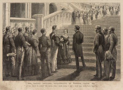 Drottning Victoria tar emot kung Louis Philippe på Windsor Castle av Godefroy Durand