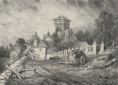 Slottet i Pesteil i Polminhac, 1832. av Godefroy Engelmann