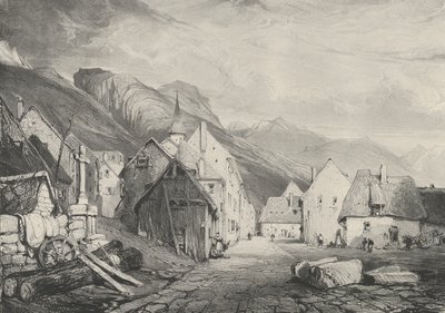 Ingången till byn Les Bains, 1831 av Godefroy Engelmann