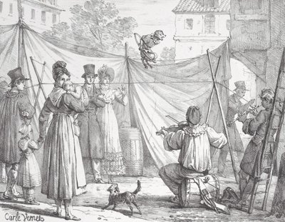 Apan och leoparden Apan, 1818. av Godefroy Engelmann