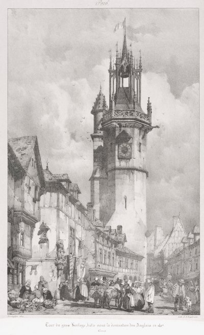 Pittoreska och romantiska resor i antikens Frankrike, Normandie: Tour du Gros-Horlage, Évreux av Godefroy Engelmann