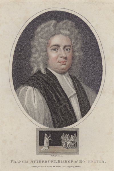 Francis Atterbury, biskop av Rochester (färgad gravyr) av Godfrey (after) Kneller