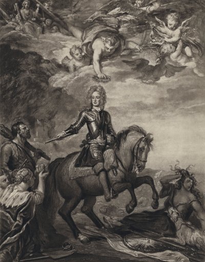 John Churchill, hertig av Marlborough (litho) av Godfrey (after) Kneller