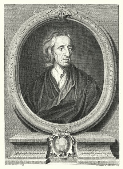 John Locke, engelsk filosof (gravyr) av Godfrey (after) Kneller